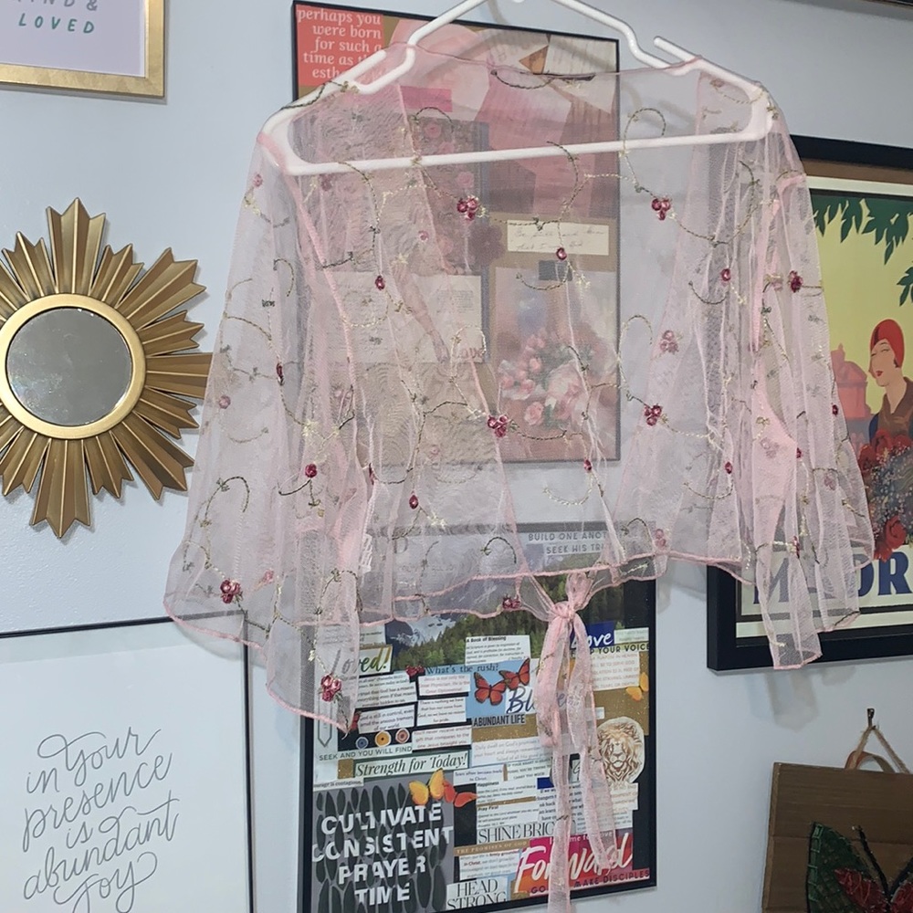 Pink floral dress shawl